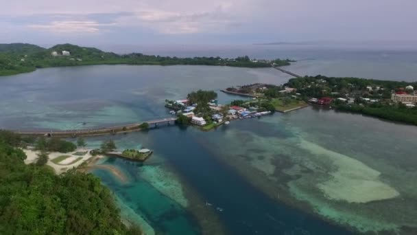 Die Meereslandschaft Der Insel Koror Palau Long Island Park Malakal — Stockvideo