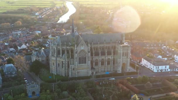 Arundel主教座堂罗马天主教圣母座堂和圣菲利普霍华德教堂 西苏塞克斯英国4K质量 — 图库视频影像