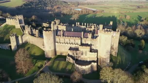 Arundel Castle Arundel West Sussex England United Kingdom Bird Eye — Stock Video