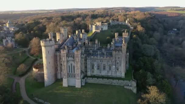 Arundel Castle Arundel West Sussex Angleterre Royaume Uni Vue Oiseau — Video