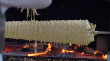 Sakotis is a Polish Lithuanian traditional spit cake. It is a cake made of butter, egg whites and yolks, flour, sugar, and cream, cooked on a rotating spit in an oven or over an open fire