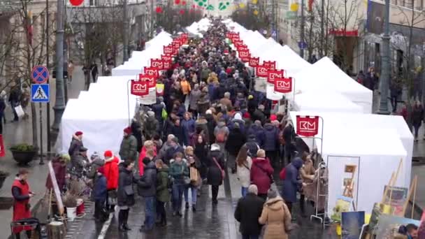 Mass People Easter Market Vilnius Pasar Paskah Kaziuko Vilnius Kaziuko — Stok Video