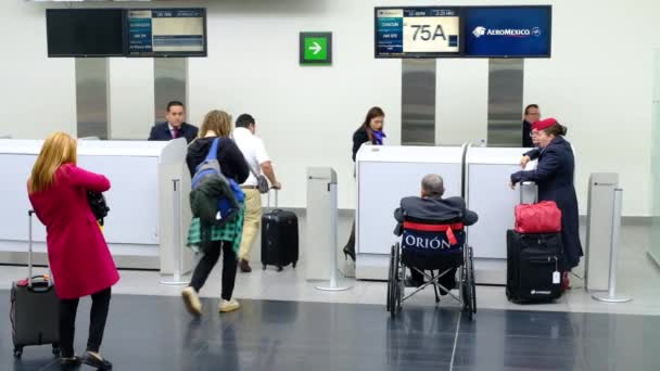 Aéroport International Mexico Benito Juarez Aire Départ Avec Embarquement Pour — Video