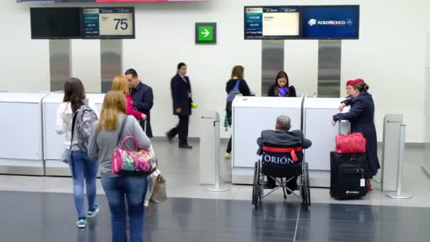 Aéroport International Mexico Benito Juarez Aire Départ Avec Embarquement Pour — Video