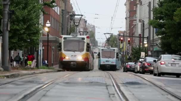 Балтимор Mta Кромвель Легкий Поезд Light Raillink Управляется Транзитной Администрацией — стоковое видео
