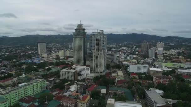 Cebu City Cityscape Met Wolkenkrabbers Lokale Architectuur Filippijnen Provincie Van — Stockvideo