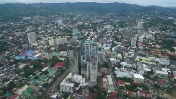 Cebu City Cityscape Met Wolkenkrabbers Lokale Architectuur Filippijnen Provincie Van — Stockvideo