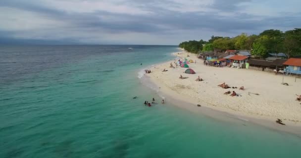 Lodě White Beach Seashore Moalboal Cebu Filipíny Krásná Krajina Mořem — Stock video