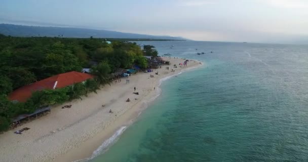 White Beach Seashore Moalboal Cebu Filippinerna Vackra Landskap Med Havsstrand — Stockvideo