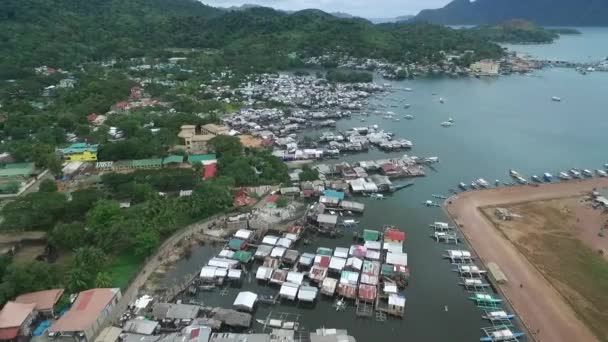 Coron Cityscape Sulu Sea Background Palawan Philippines Local Architecure Seashore — Stock Video