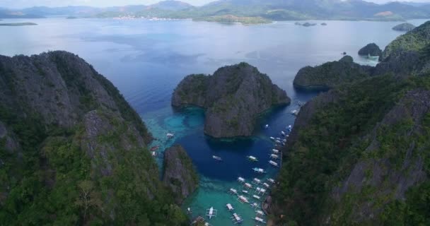 Lago Kayangan Lugar Muy Popular Entre Los Turistas Coron Palawan — Vídeos de Stock