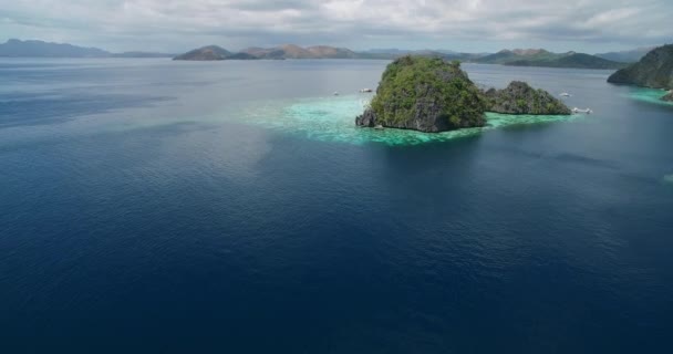 Malwawey Coral Garden Coron Palawan Filipinas Paisaje Islas Segundo Plano — Vídeos de Stock