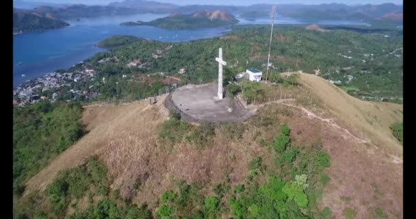 Monte Tapyas Coron Paisaje Segundo Plano Palawan Filipinas Paisaje Hermoso — Vídeos de Stock