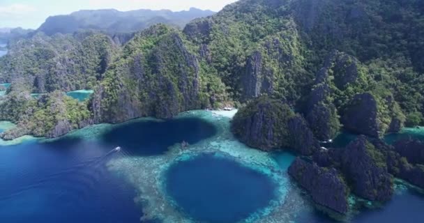 Twin Lagoon Very Popular Place Tourist Coron Palawan Philippines Landscape — Stock Video