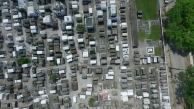 New Orleans 'taki St. Louis Mezarlığı 1 numara. Louisiana 'da. Yukarıdan Görünüm. İHA