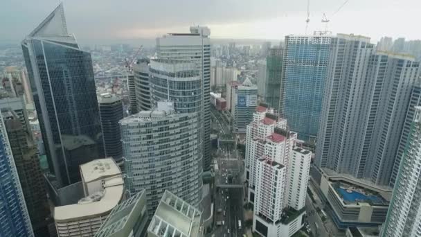Město Makati Filipínách Cityscape Skyline Business Mrakodrapy Pozadí Manila Business — Stock video