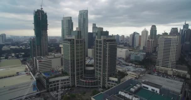 Město Makati Filipínách Cityscape Skyline Mrakodrapy Pozadí Manila Business District — Stock video