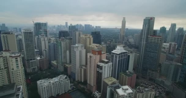Filipinler Makati Şehrinde Gökdelenler Gökdelenler Arka Planda Manila Bölgesi Alanı — Stok video