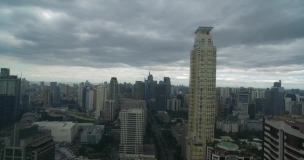 Makati City Auf Den Philippinen Stadtbild Skyline Und Wolkenkratzer Hintergrund — Stockvideo