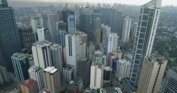 Filipinler Makati Şehrinde Gökdelenler Gökdelenler Arka Planda Manila Bölgesi Alanı — Stok video