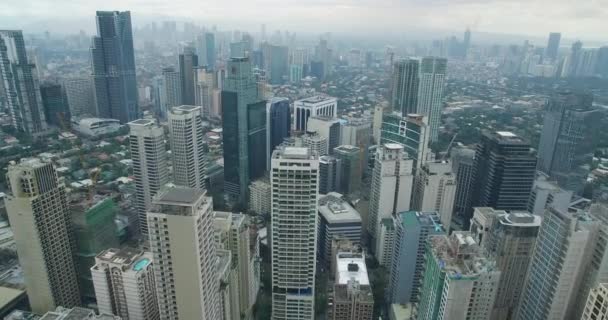 Město Makati Filipínách Cityscape Skyline Mrakodrapy Pozadí Manila Business District — Stock video