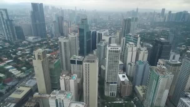 Město Manila Makati Filipínách Cityscape Skyline Business Mrakodrapy Pozadí Manila — Stock video