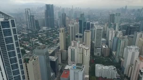 Filipinler Manila Makati Şehri Şehir Manzarası Skyline Gökdelenleri Manila Bölgesi — Stok video