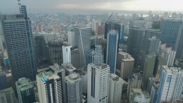 Město Manila Makati Filipínách Cityscape Skyline Business Mrakodrapy Pozadí Manila — Stock video