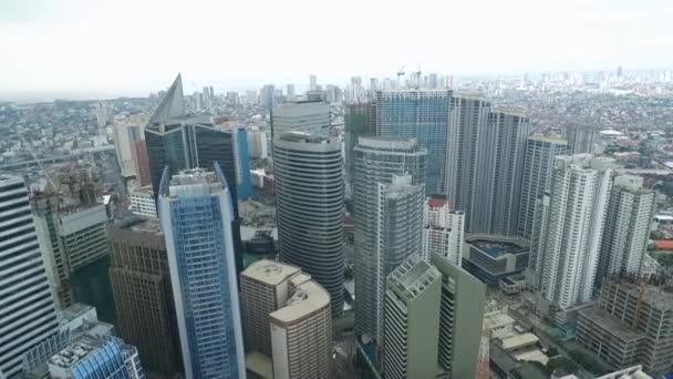 Filipinler Manila Makati Şehri Şehir Manzarası Skyline Gökdelenleri Manila Bölgesi — Stok video