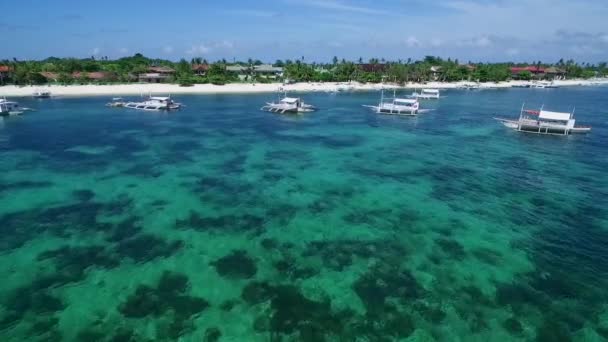 Boot Bounty Beach Malapascua Island Seashore Cebu Filipijnen Sulu Zee — Stockvideo