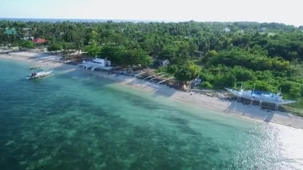 Boten Malapascua Island Seashore Cebu Filipijnen Sulu Sea Boats Beautiful — Stockvideo