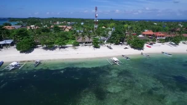 Malapascua Island Seashore Cebu Filippinerna Sulu Hav Båtar Och Vackra — Stockvideo