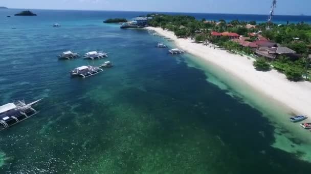 바운티 비치와 라파스 필리핀 세부에 Sulu Sea Boats 아름다운 Seascape — 비디오
