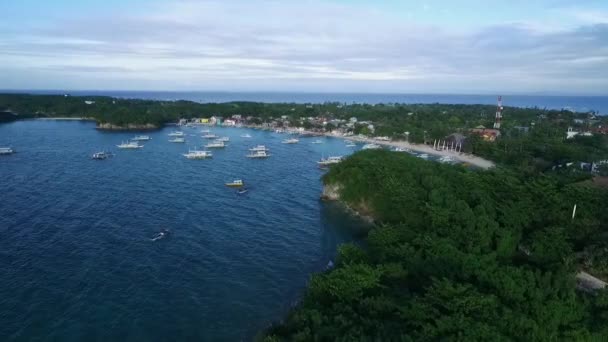 Logon Beach Boats Malapascua Island Seashore Cebu Filipiny Morze Sulu — Wideo stockowe