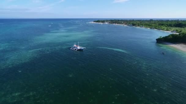 Malapascua Island Cebu Filipijnen Sulu Zee Mooie Bounty Beach Zeegezicht — Stockvideo