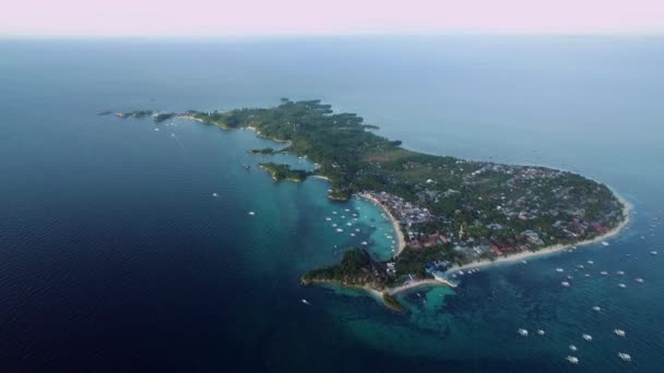 Malapascua Island Seashore Cebu Filipijnen Sulu Sea Boats Beautiful Seascape — Stockvideo