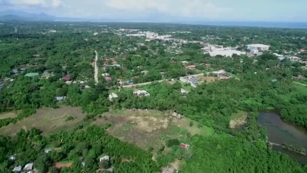 Puerto Princesa Cityscape Palawan Filipinas Selva Arquitetura Fundo Drone — Vídeo de Stock