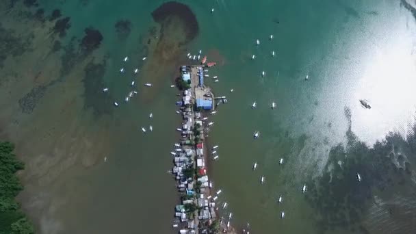 Canon Eiland Puerto Princesa Palawan Filippijnen Kustlijn Boten Achtergrond Zwavelzee — Stockvideo