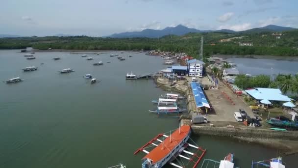 Puerto Princesa Στο Palawan Φιλιππίνες Honda Bay Coastline Και Βάρκες — Αρχείο Βίντεο