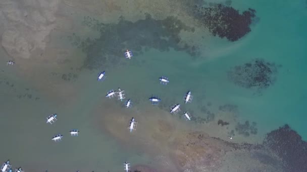 Пуэрто Принцесса Палаване Филиппины Honda Bay Береговой Линией Лодками Заднем — стоковое видео