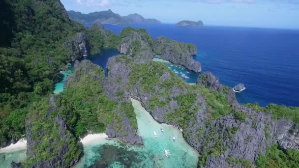 Big Lagoon Palawan Sightseeing Place Tour Nido Philippines Beautiful Landscape — Stock Video