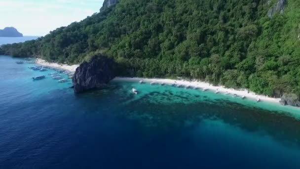 Seven Commandos Papaya Beach Palawan Sightseeing Place Tour Nido Filipinas — Vídeos de Stock