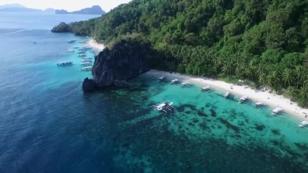 Seven Commandos Papaya Beach Palawan Sightseeing Place Tour Nido Filipinas — Vídeo de stock