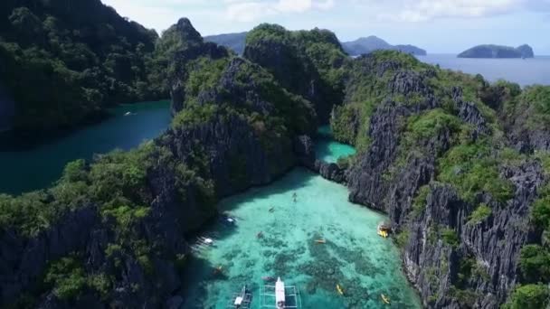 Liten Lagun Palawan Sightseeing Place Turné Nido Filippinerna Vackra Landskap — Stockvideo