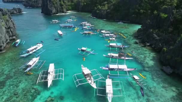 Мала Лагуна Палавані Місце Бачення Тур Ель Нідо Філіппіни Прекрасний — стокове відео