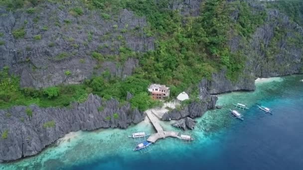 Matinloc Schrein Palawan Sightseeing Place Tour Nido Philippinen Verlassener Schrein — Stockvideo