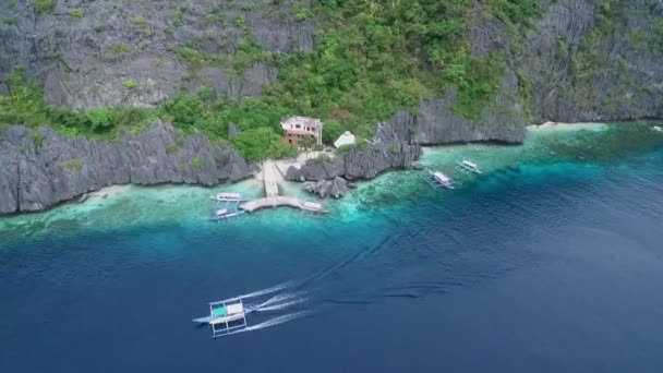 Matinloc Santuário Palawan Sightseeing Place Tour Nido Filipinas Santuário Virgem — Vídeo de Stock