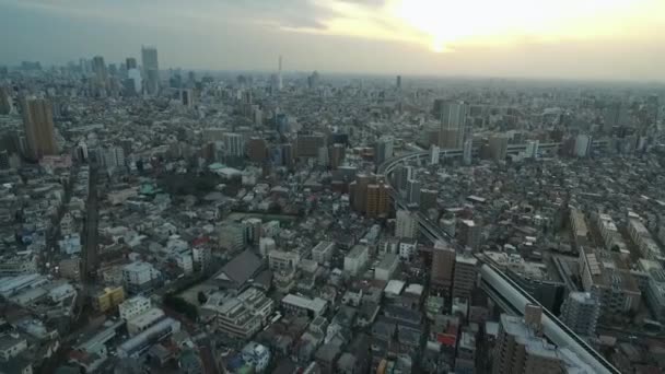 Cidade Tóquio Cidade Sem Fim Com Speedway Tram Ways Background — Vídeo de Stock