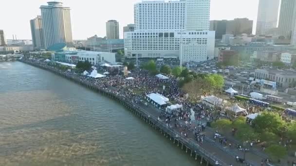 New Orleans Cityscape Tijdens Het Franse Quater Music Festival Louisiana — Stockvideo