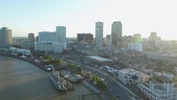 New Orleans Cityscape Timpul Festivalului Muzică Cartierele Franceze Louisiana Mississippi — Videoclip de stoc